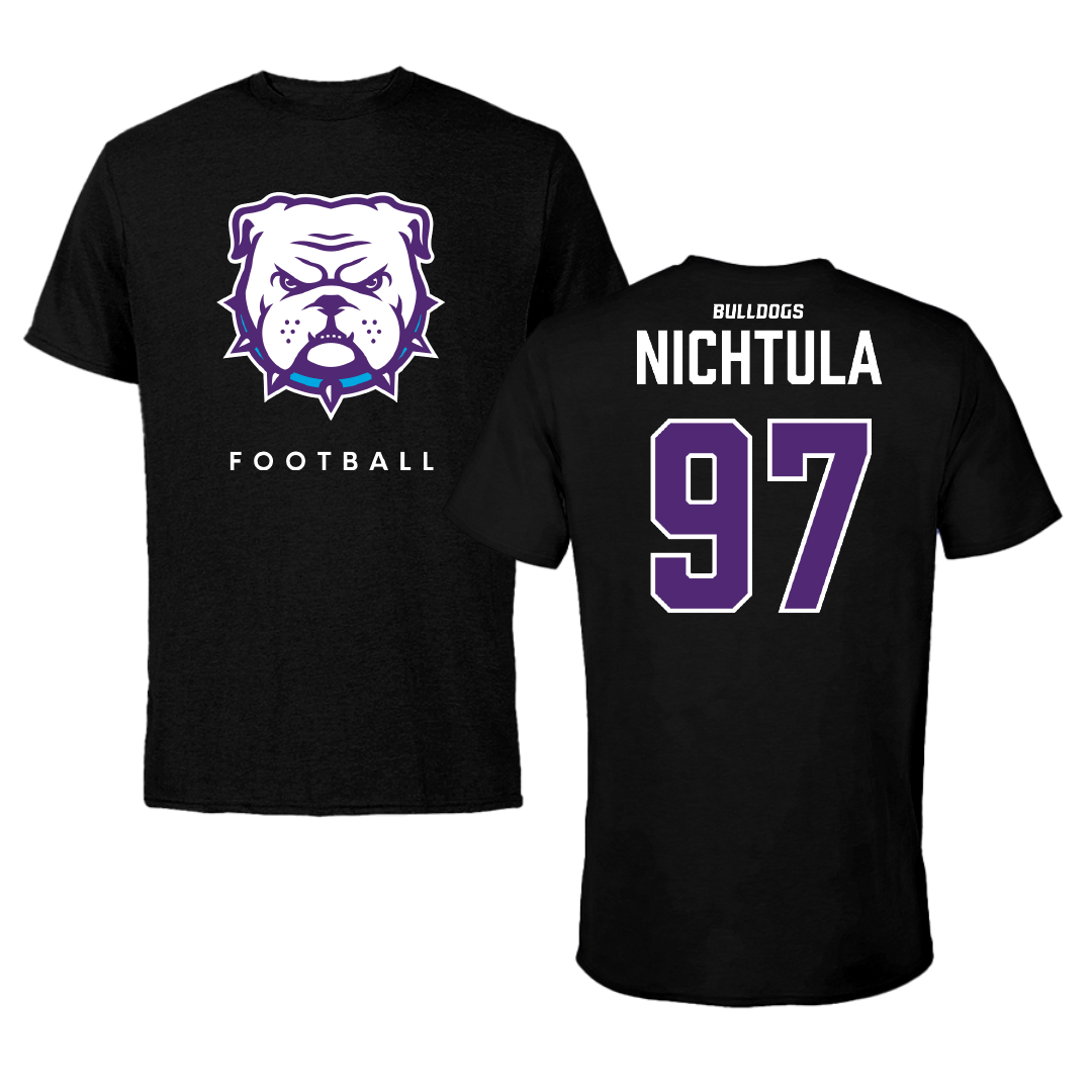 Truman State University Football Black Performance Tee - #97 Ben Nichtula