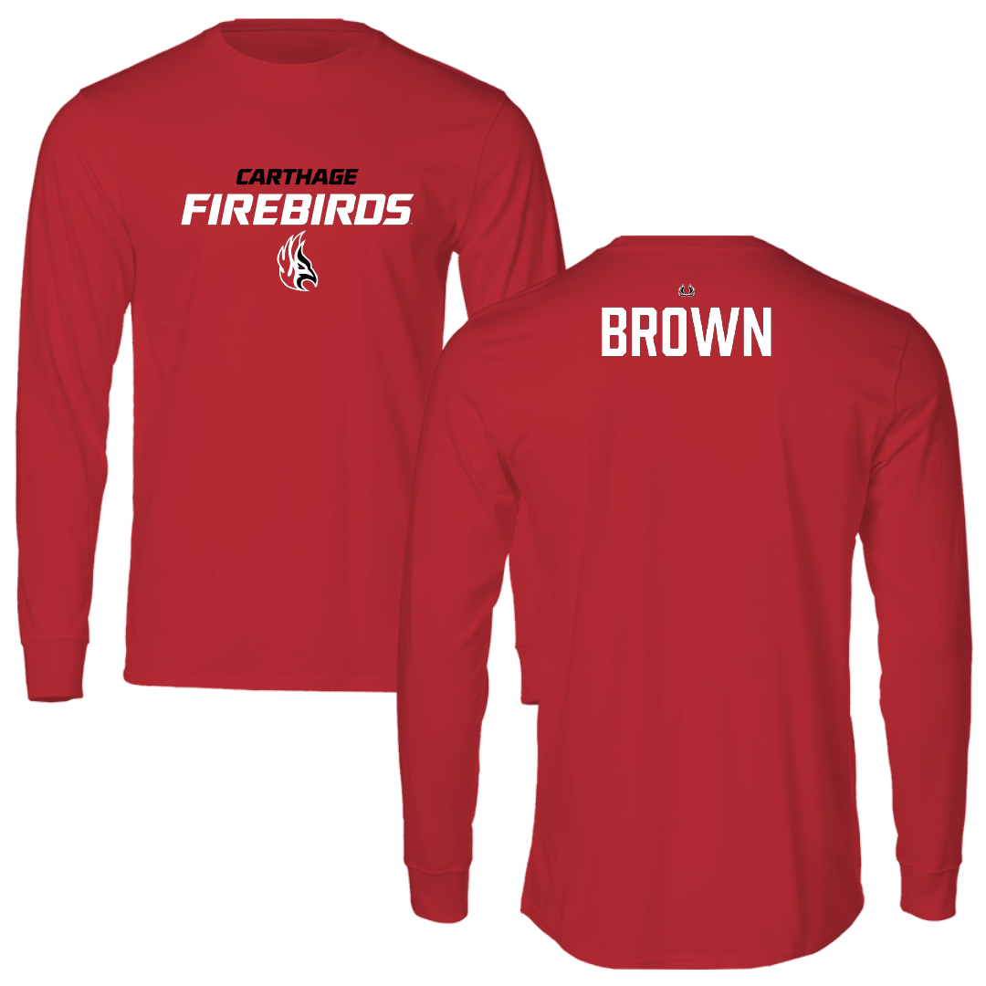 Carthage College Swimming & Diving Red Performance Long Sleeve - Lucy Brown