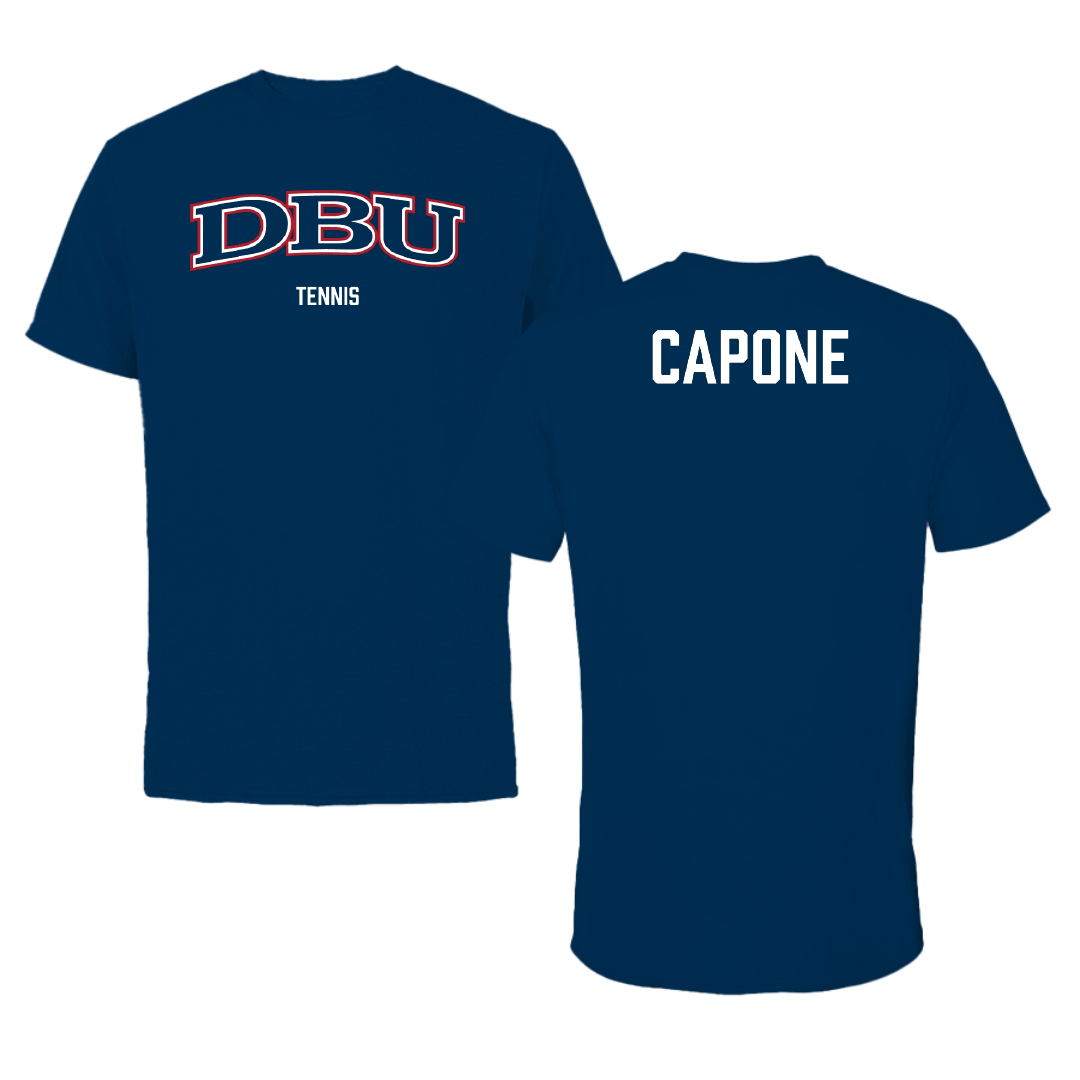 Dallas Baptist University Tennis (M) Navy Tee - Zach Capone