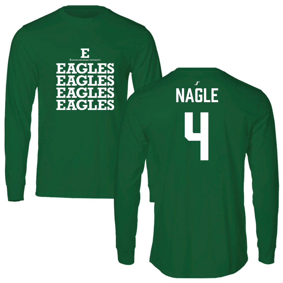 Eastern Michigan University Lacrosse (W) Green General Performance Long Sleeve - #4 Kendall Nagle