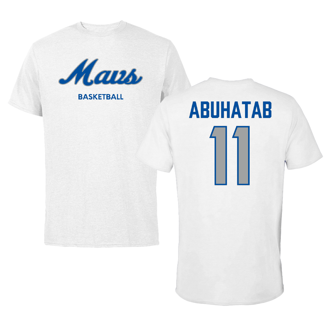 Mercy University Basketball (W) White Performance Tee - #11 Amani Abuhatab