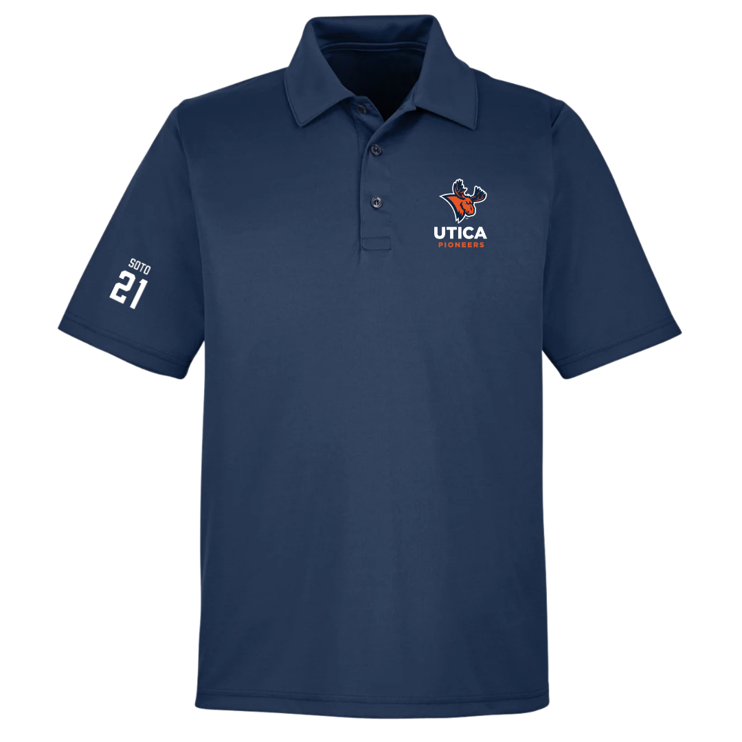 Utica University Football Navy Polo - #21 Anthony Soto