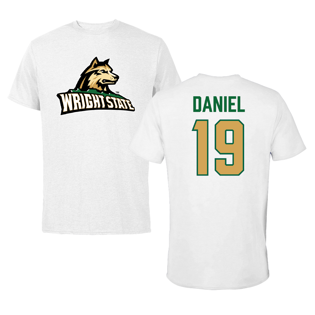 Wright State University Baseball White Performance Tee - #19 Conlan Daniel