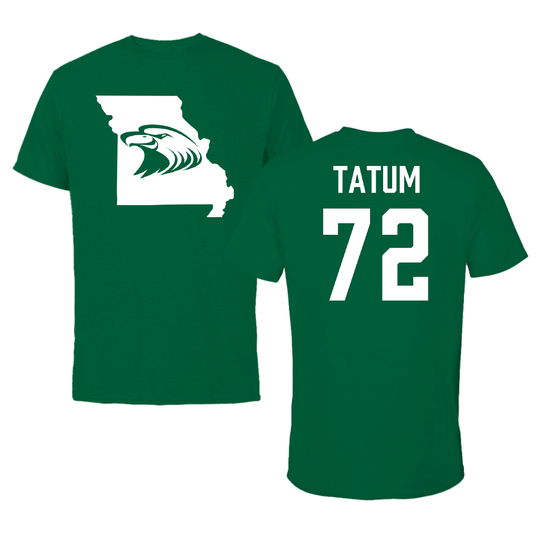 Central Methodist University Football Green State Tee - #72 Joshua Tatum