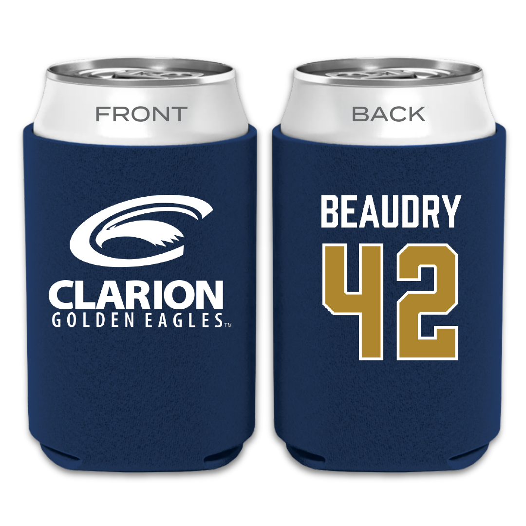 PennWest Clarion Baseball Navy Can Cooler - #42 Chris Beaudry