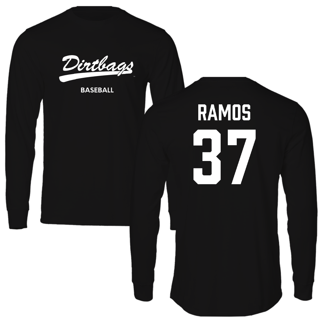 Long Beach State University Baseball Black Performance Long Sleeve - #37 Alex Ramos