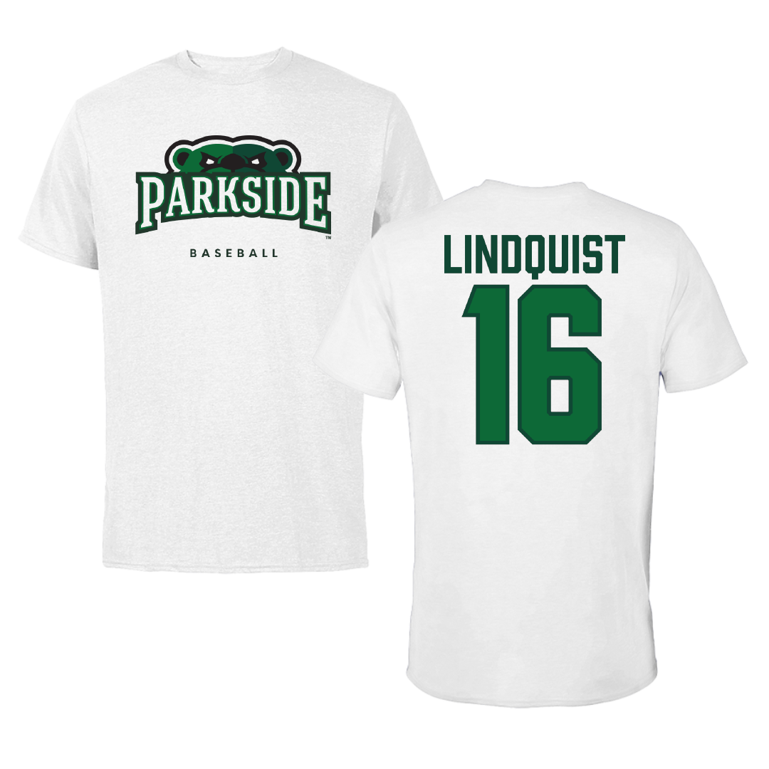 University of Wisconsin-Parkside Baseball White Tee - #16 Jackson Lindquist