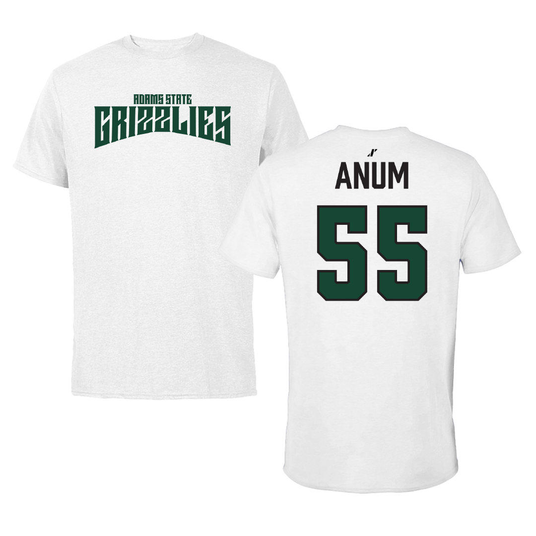 Adams State University Football White Classic Tee - #55 Maxime Anum