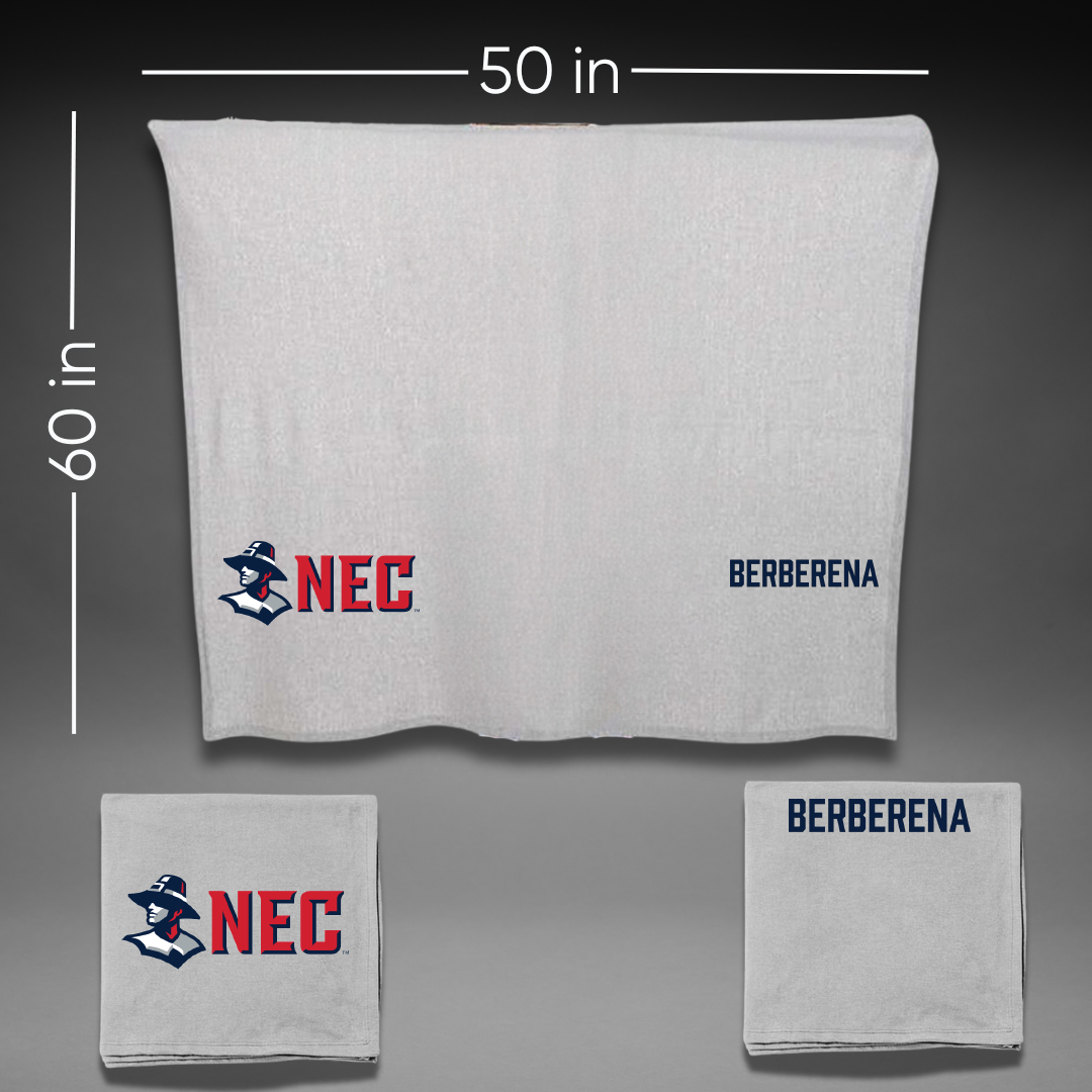 New England College Baseball Gray Blanket - Jevaun Berberena