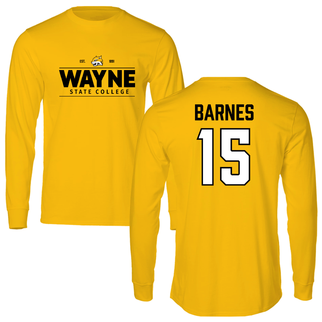 Wayne State College (Nebraska) Softball Gold General Performance Long Sleeve - #15 Mattingly Barnes