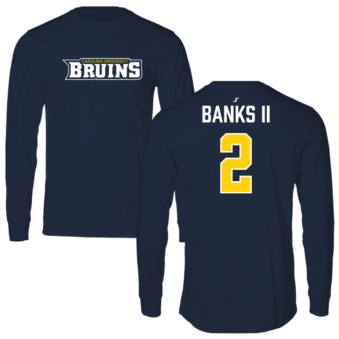 Carolina University Basketball (M) Navy Performance Long Sleeve - #2 Michael Banks II