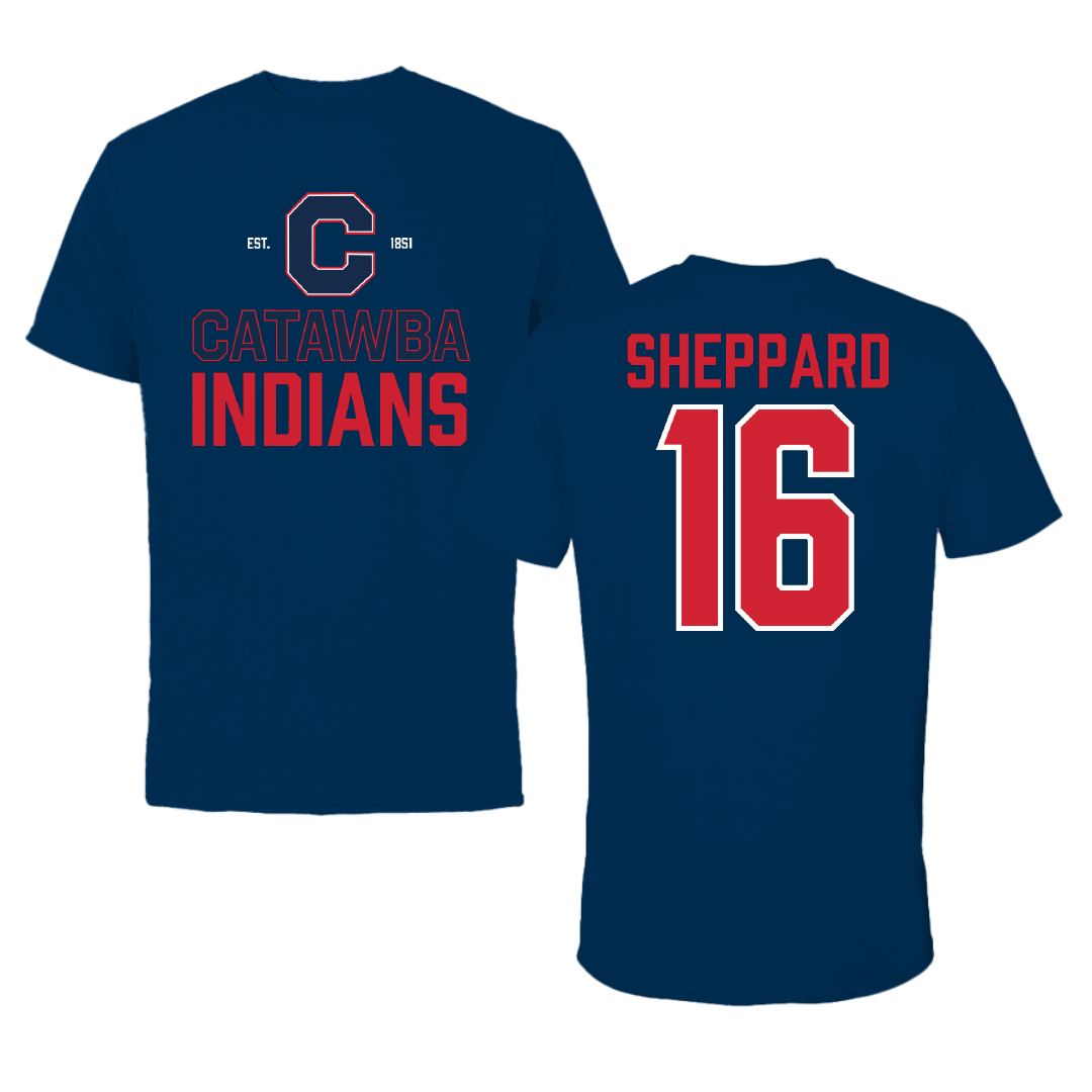 Catawba College Football Navy General Performance Tee - #16 Hunter Sheppard