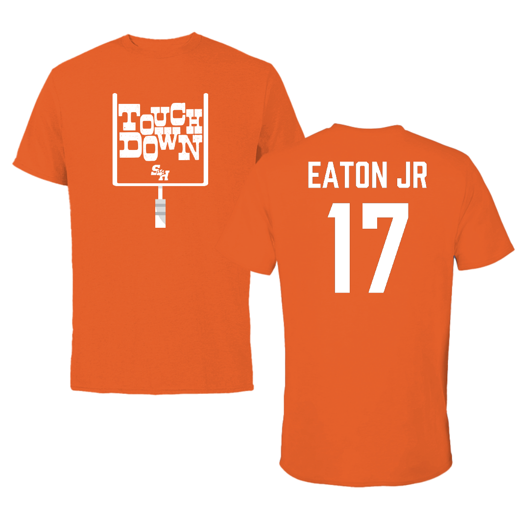 Sam Houston State University Football Orange Touchdown Tee - #17 Christopher Eaton Jr