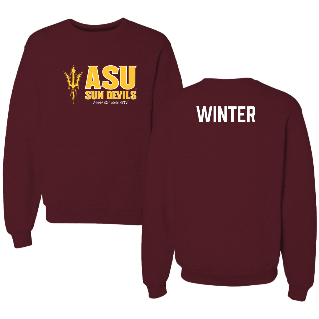 Arizona State University Alpine Skiing Maroon General Crewneck - Amanda Winter