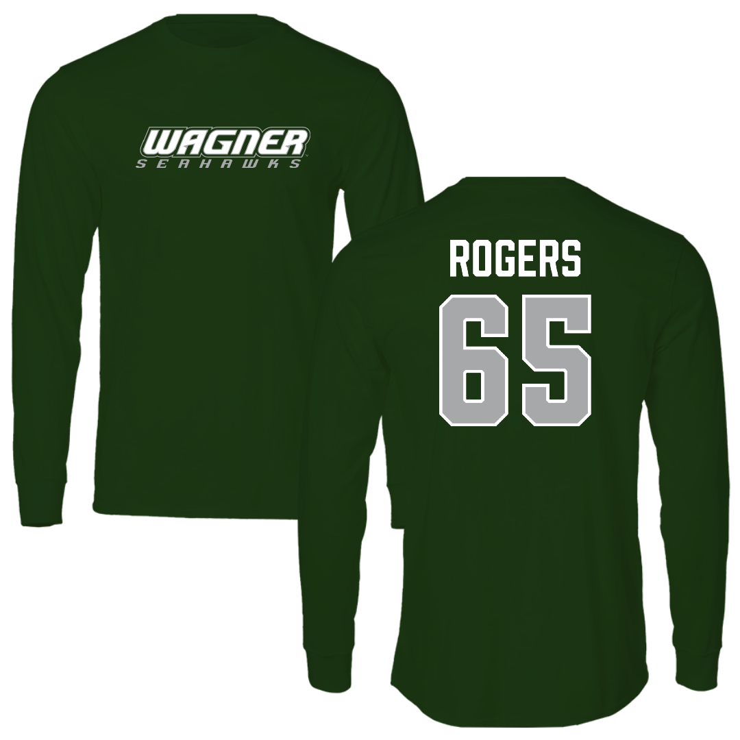 Wagner College Football Forest Green Performance Long Sleeve - #65 Chris Rogers