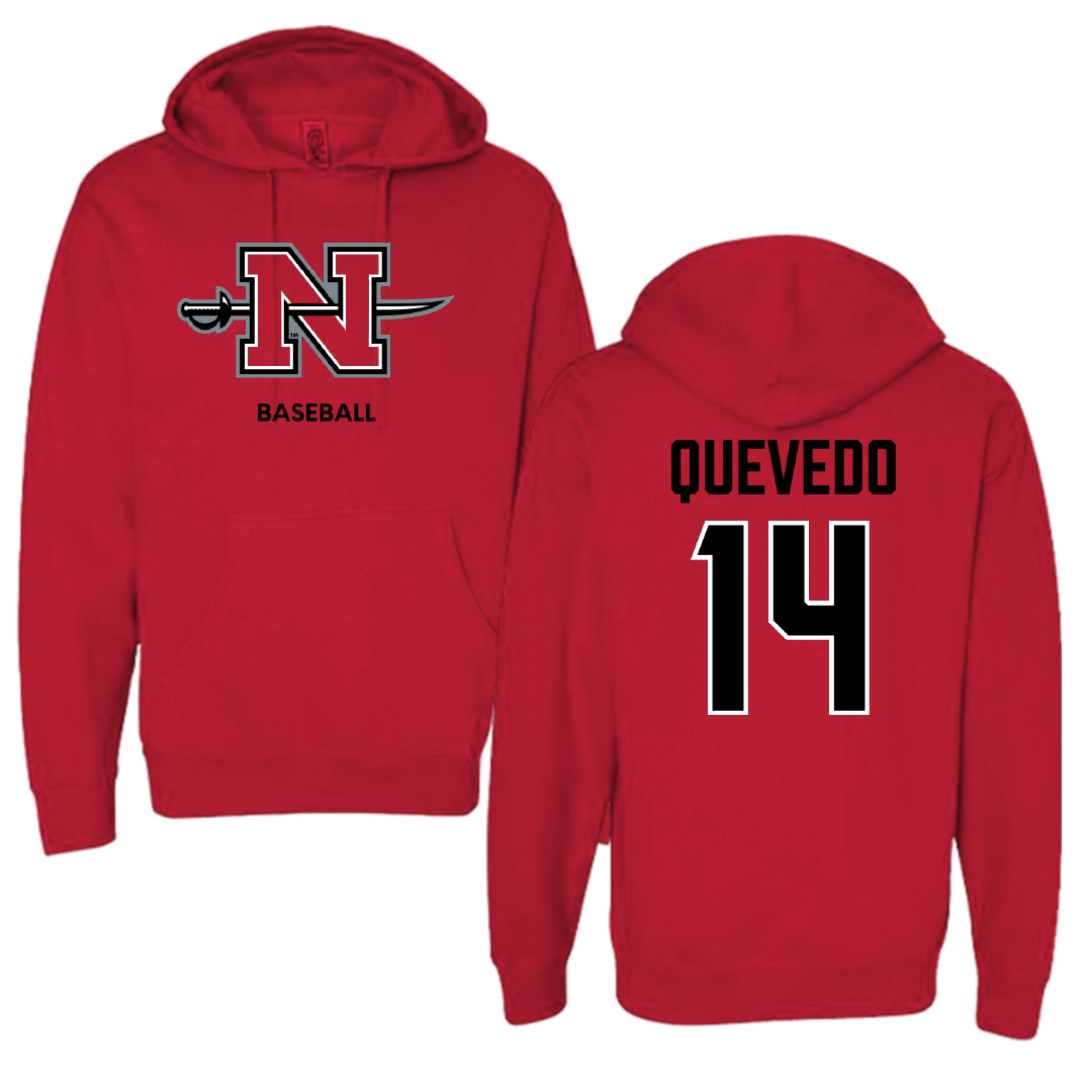 Nicholls State University Baseball Red Hoodie - #14 Michael Quevedo