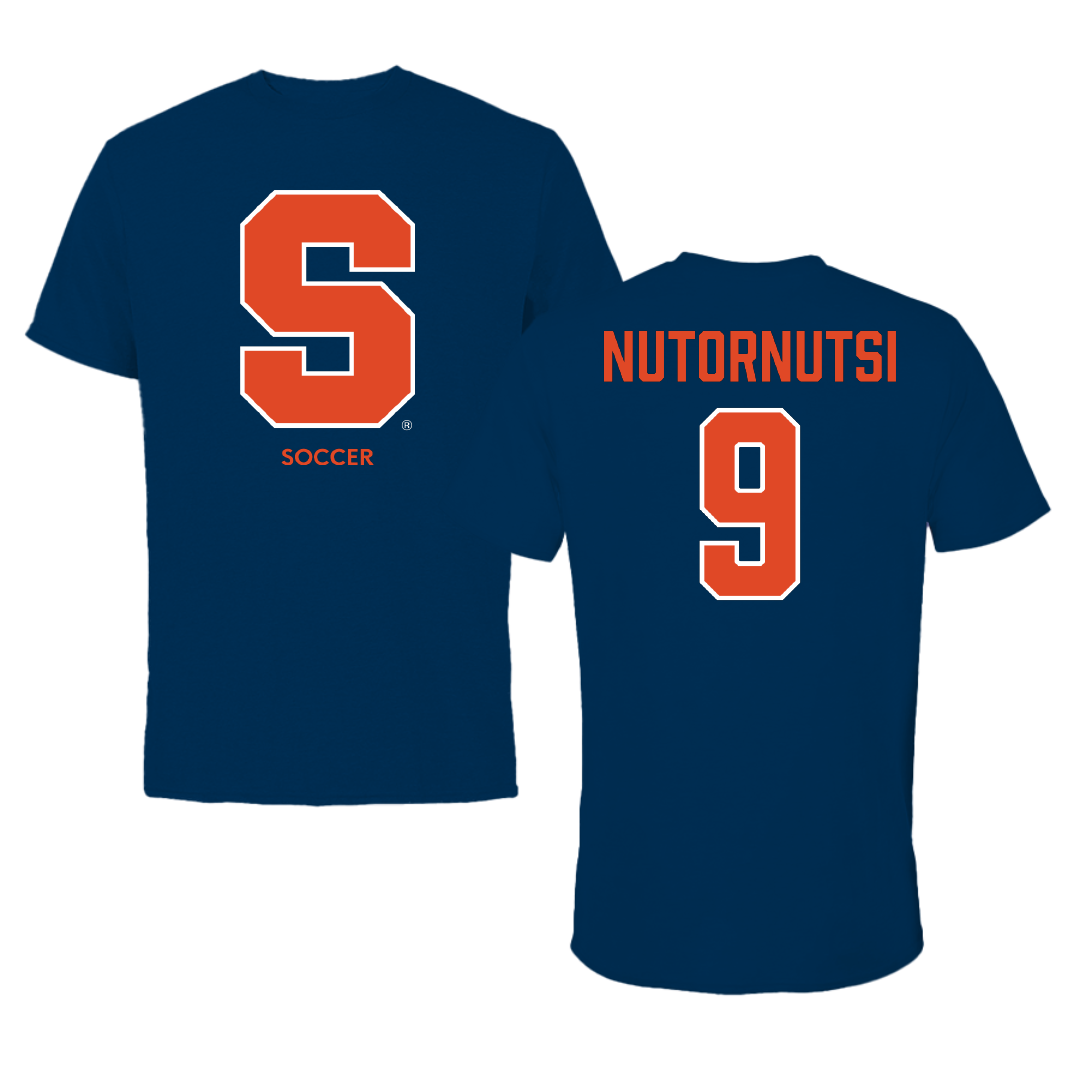 Syracuse University Soccer (M) Navy Primary Tee - #9 Bright Nutornutsi