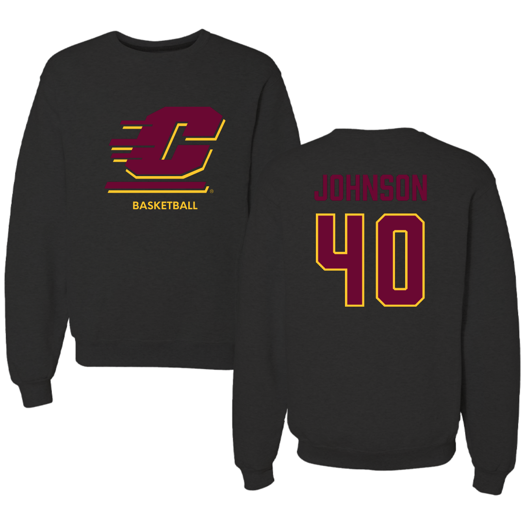 Central Michigan University Basketball (W) Black Crewneck - #40 Taylor Johnson
