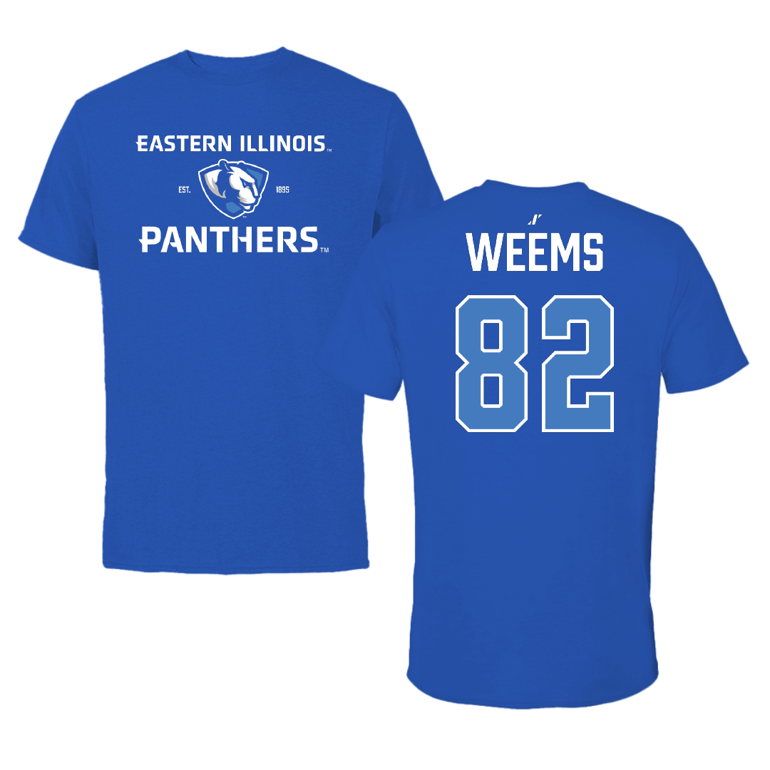 Eastern Illinois University Football Blue General Tee - #82 Whitten Weems