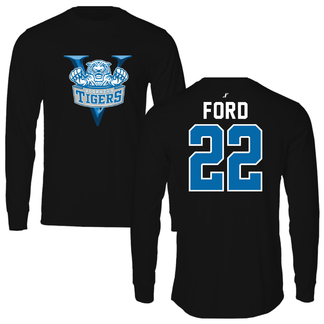 Voorhees University Basketball Black Performance Long Sleeve - #22 Nedisha Ford
