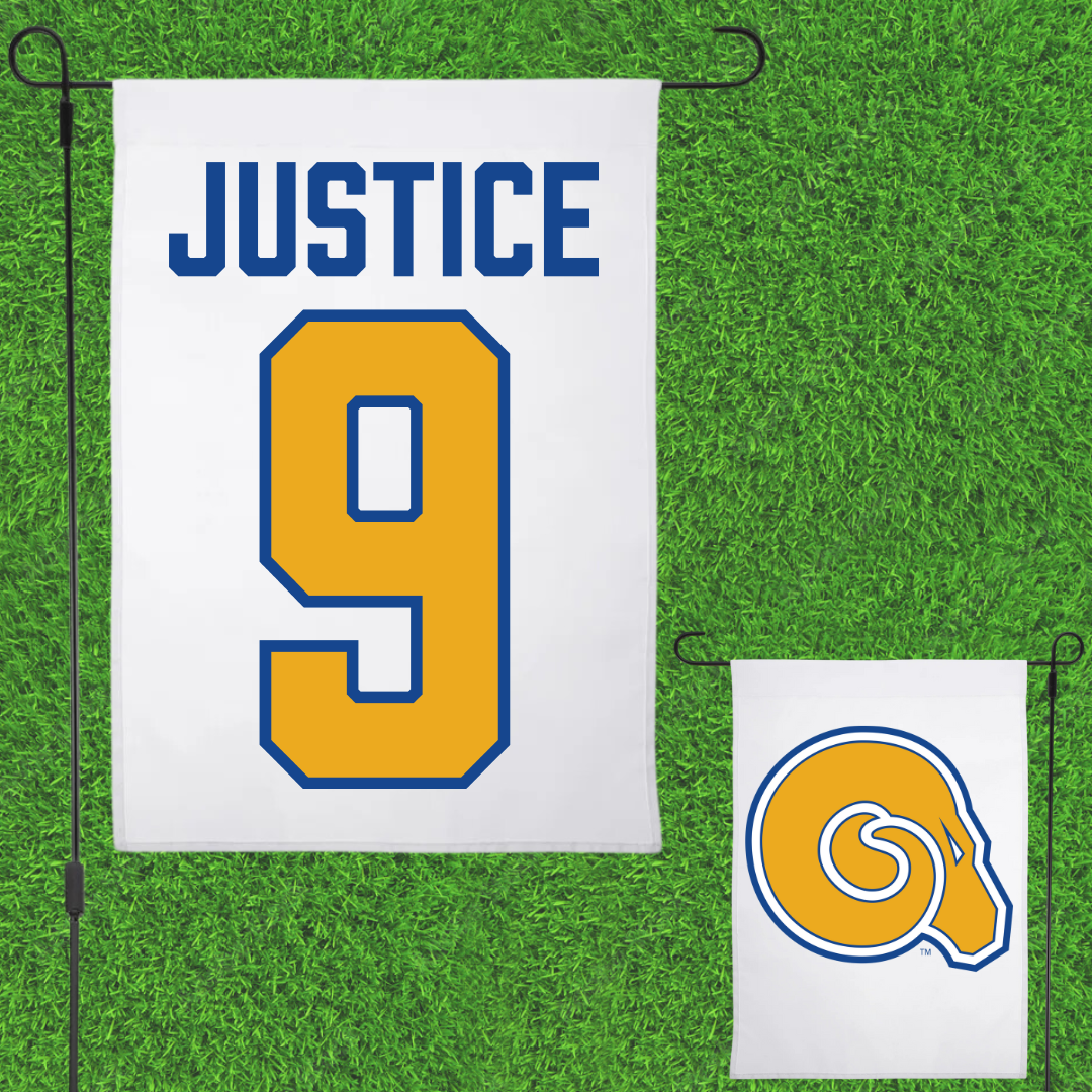 Albany State University Baseball White Garden Flag - #9 Trent Justice