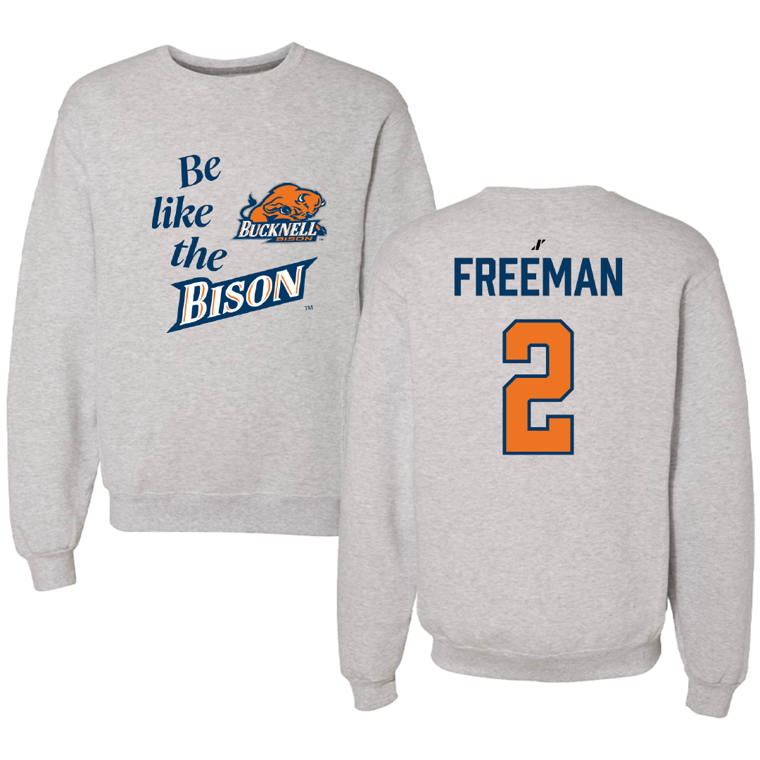 Bucknell University Football Light Gray Be Like Us Crewneck - #2 Luke Freeman