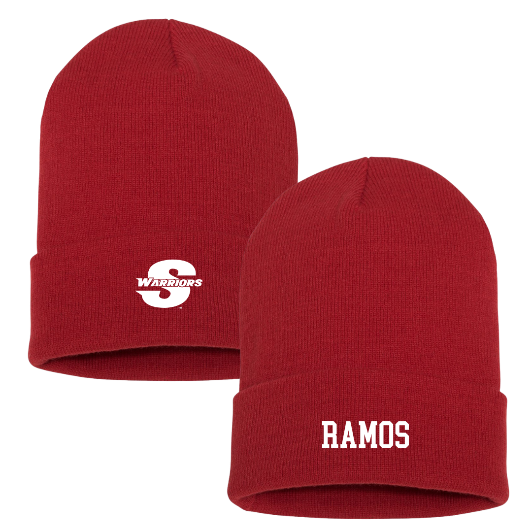 Stanislaus State Softball Red Beanie - #5 Celine Ramos