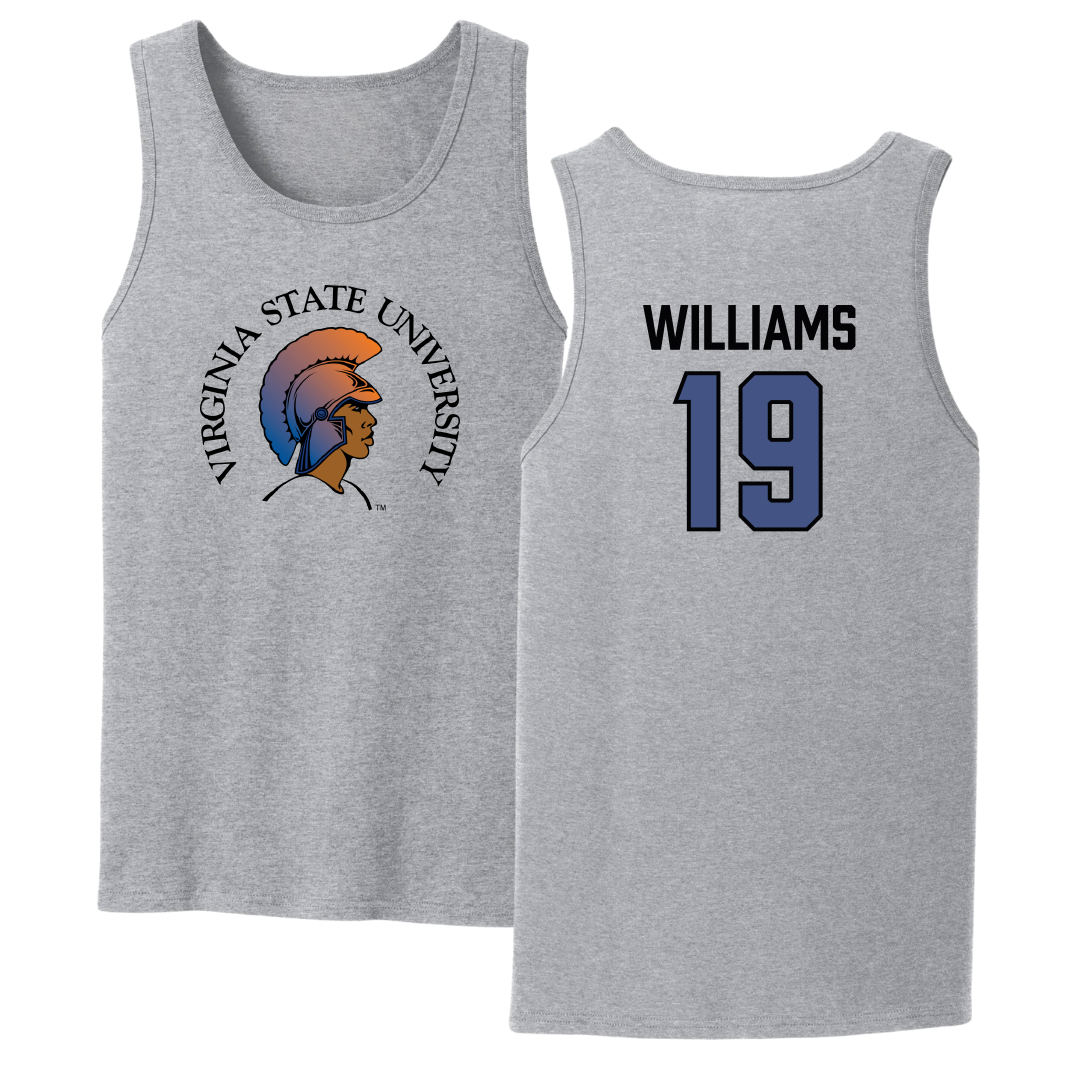 Virginia State University Baseball Sport Gray Tank Top - #19 Jy’Quez Williams