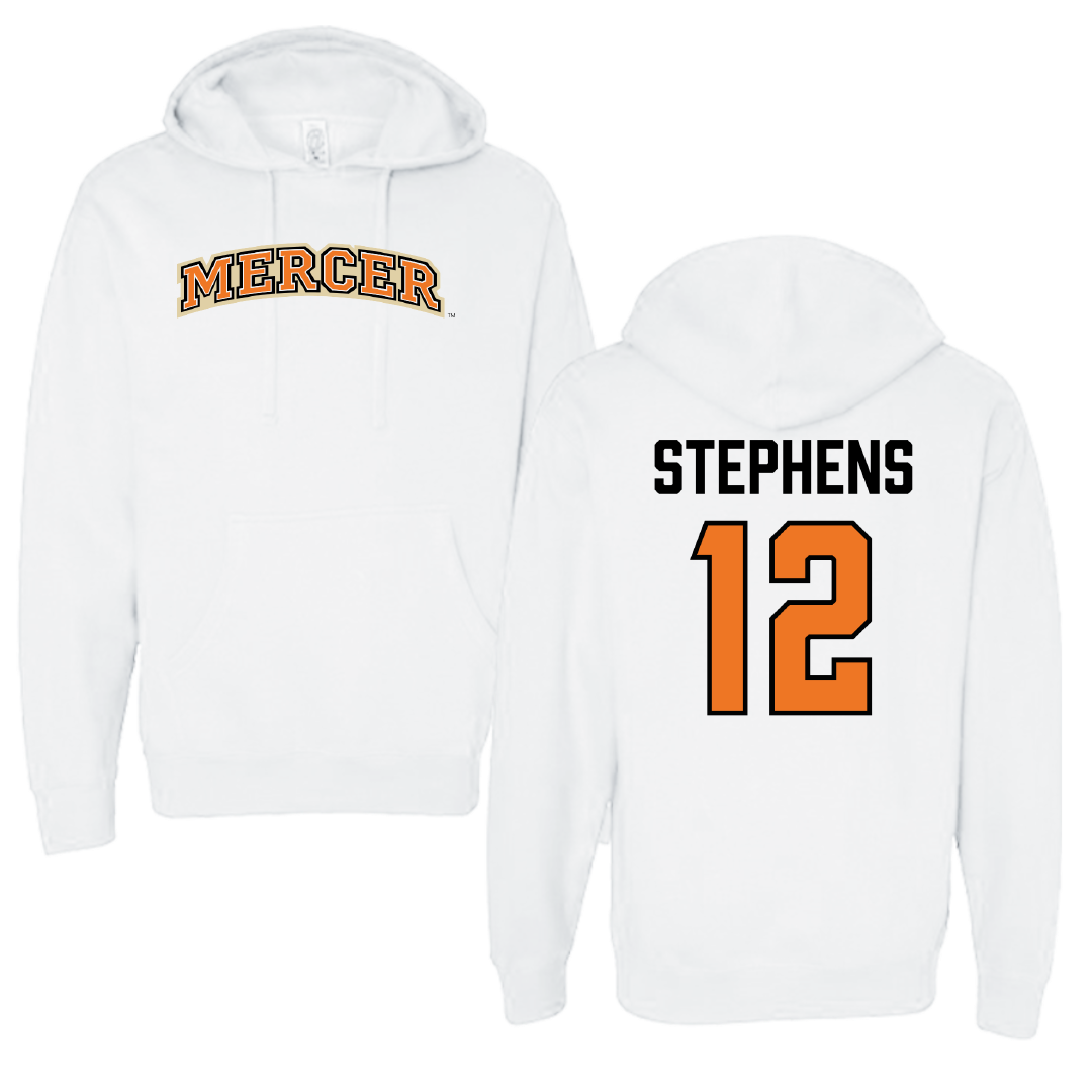 Mercer University Baseball White Hoodie - #12 Eli Stephens