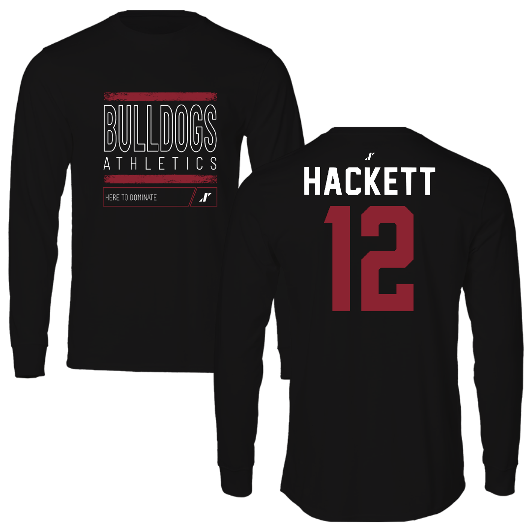 Dean College Lacrosse Black Dominate Long Sleeve - #12 Josh Hackett