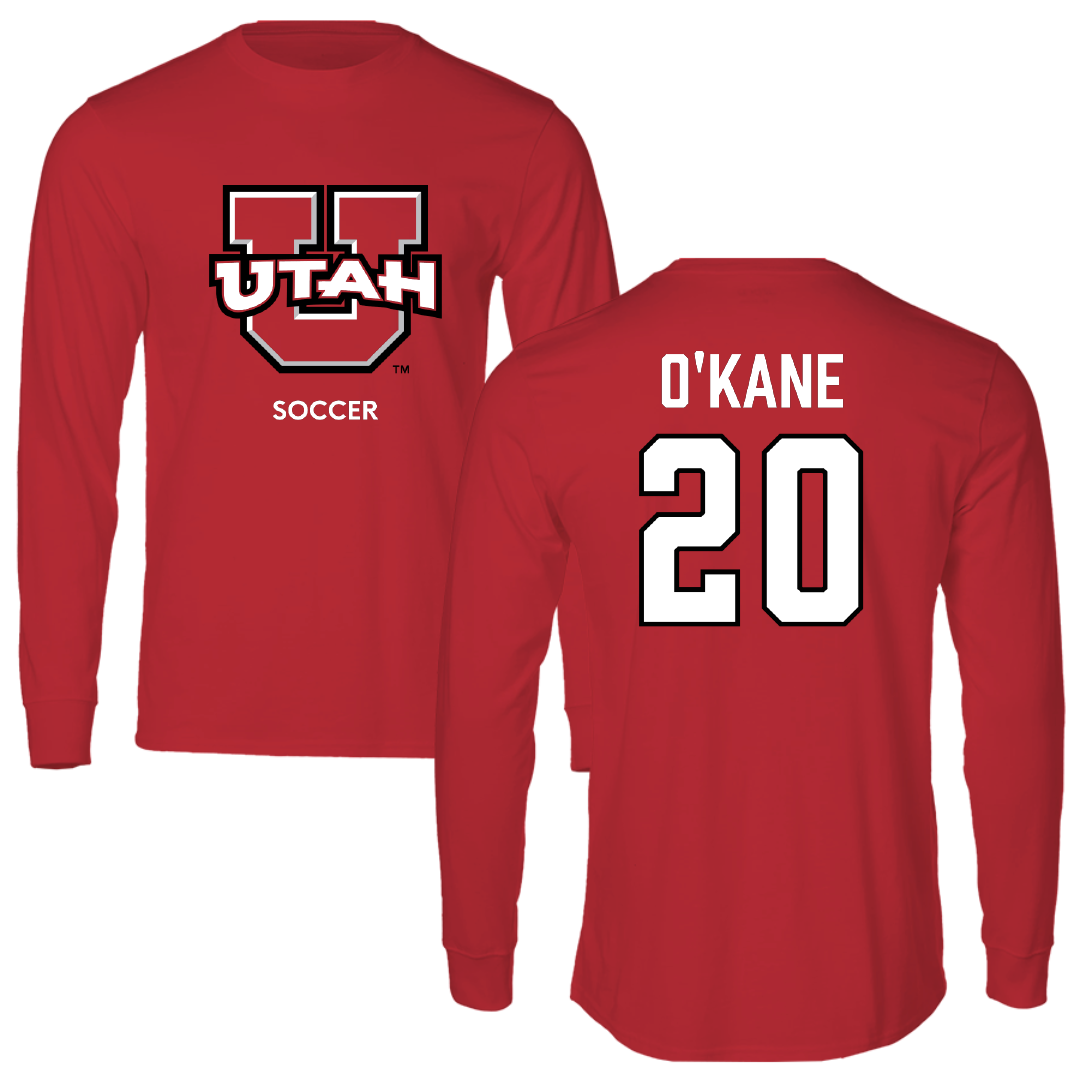 University of Utah Soccer (W) Red Utes Performance Long Sleeve - #20 Katie O'Kane
