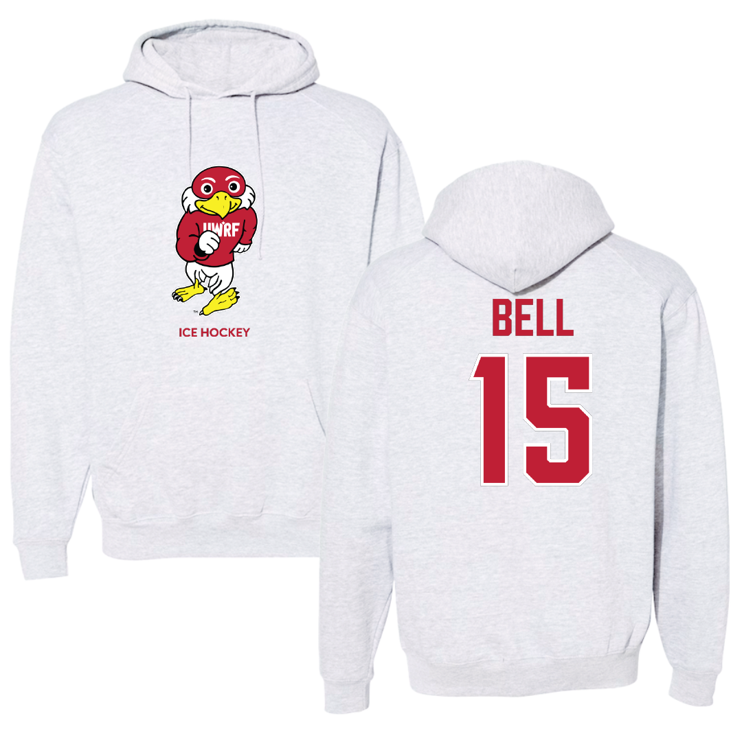 University of Wisconsin-River Falls Ice Hockey (W) Light Gray Hoodie - #15 Katherine Bell
