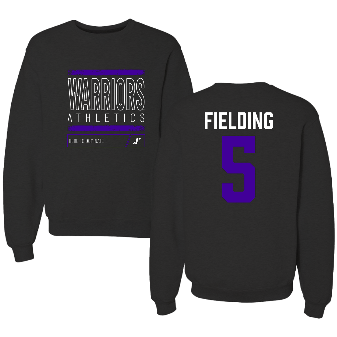 Winona State University Basketball Black Dominate Crewneck - #5 Devon Fielding