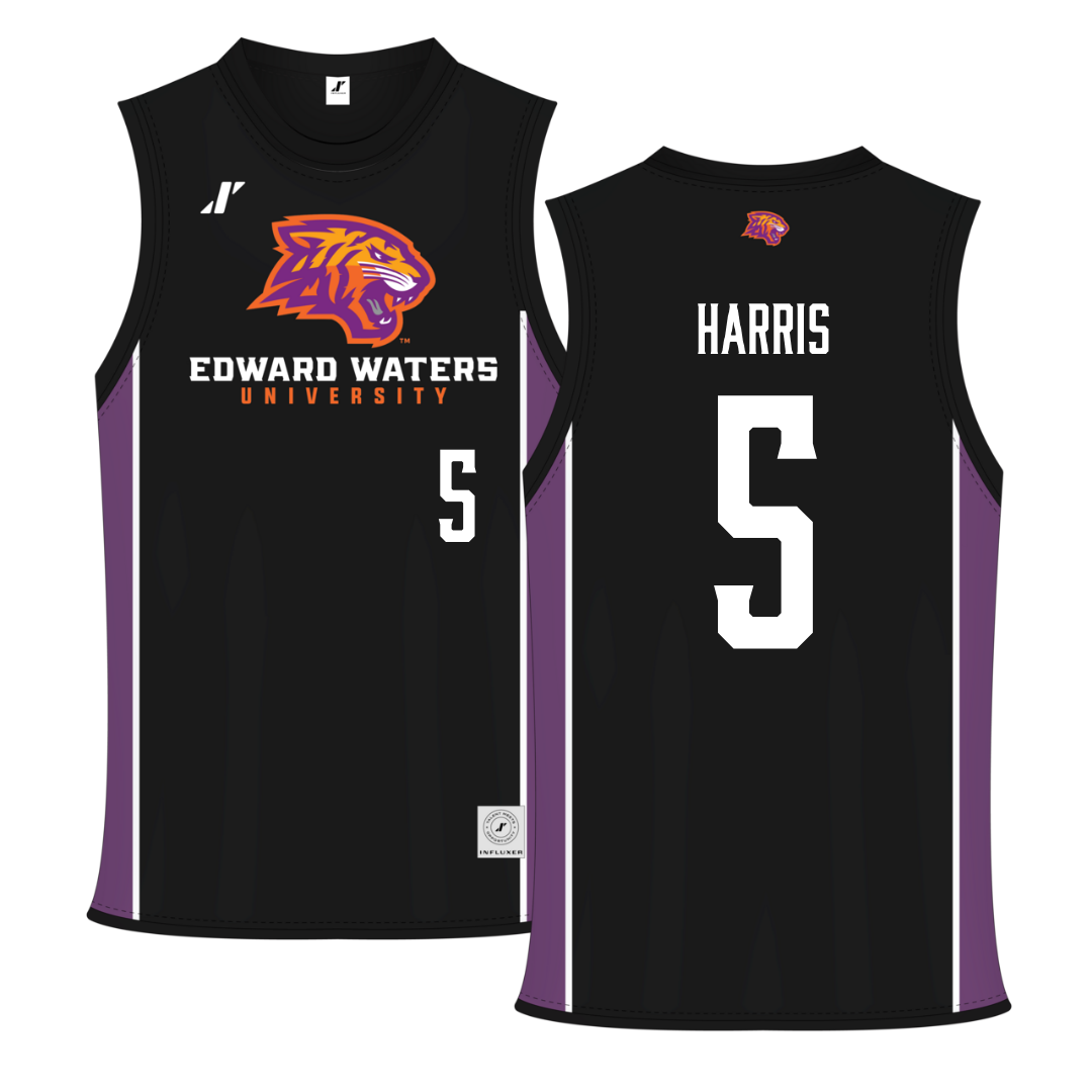 Edward Waters University Black Basketball Jersey - #5 Imani Harris