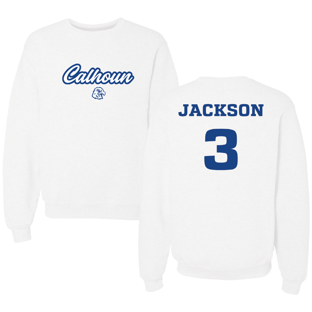 Calhoun Community College Basketball (W) White Crewneck - #3 Iesha Jackson