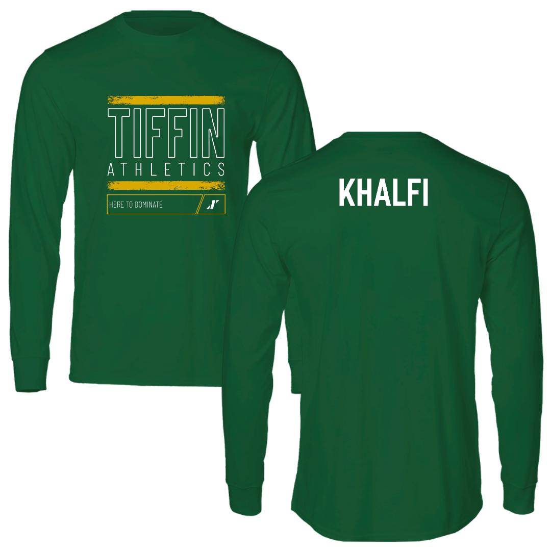 Tiffin University TF and XC Green Dominate Performance Long Sleeve - Talel Khalfi