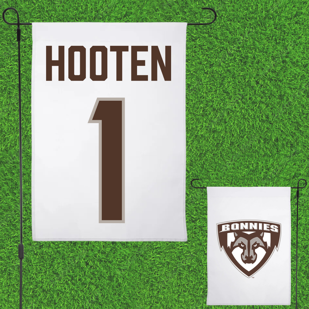 St. Bonaventure University Rugby White Garden Flag - #1 Gavin Hooten