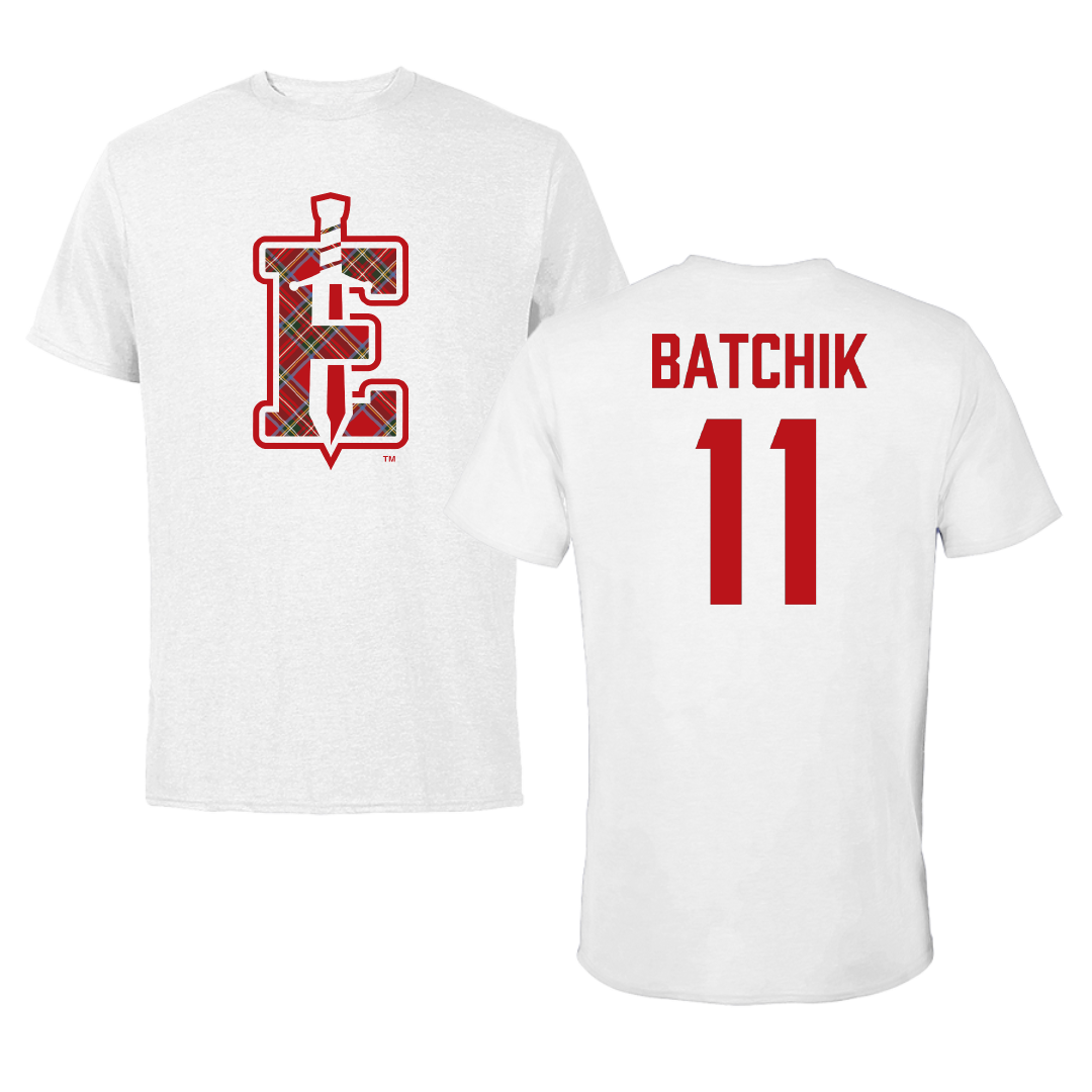 PennWest Edinboro Basketball White Tee - #11 Kendal Batchik
