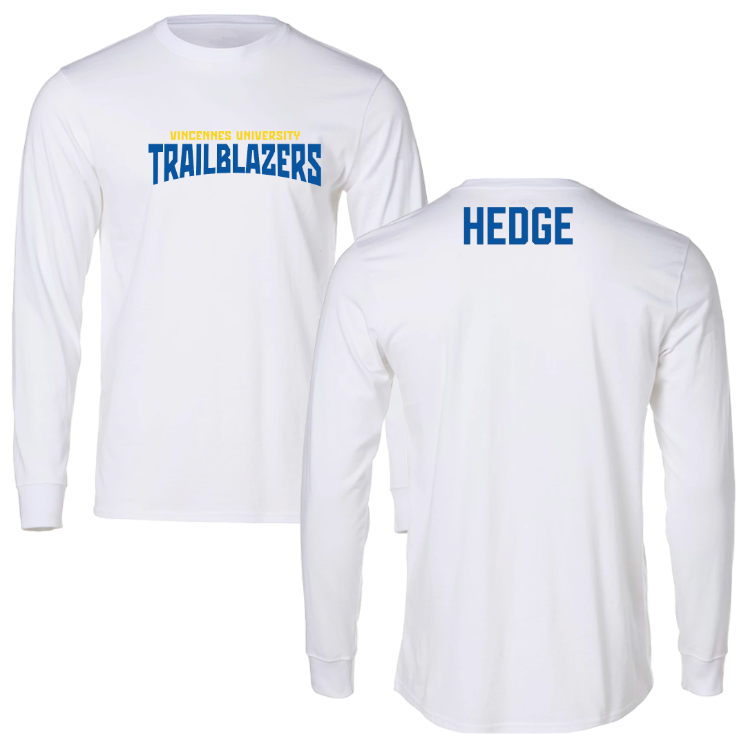 Vincennes University Bowling (M) White Classic Long Sleeve - Connor Hedge