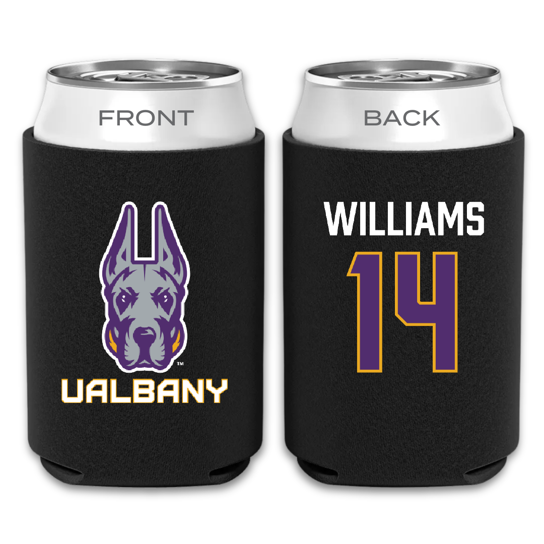University at Albany Football Black Can Cooler - #14 Jaydon Williams