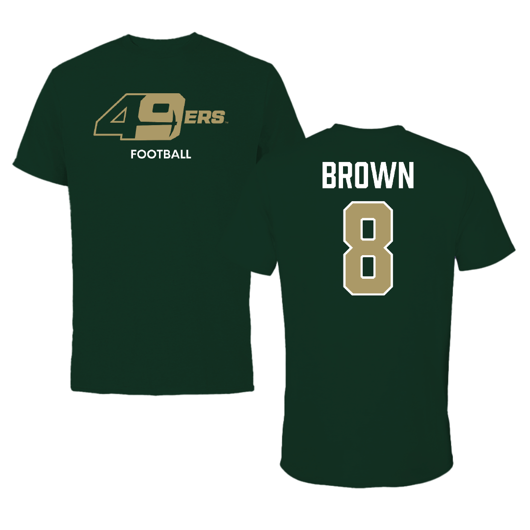 The University of North Carolina at Charlotte Football Forest Green Tee - #8 Sean Brown