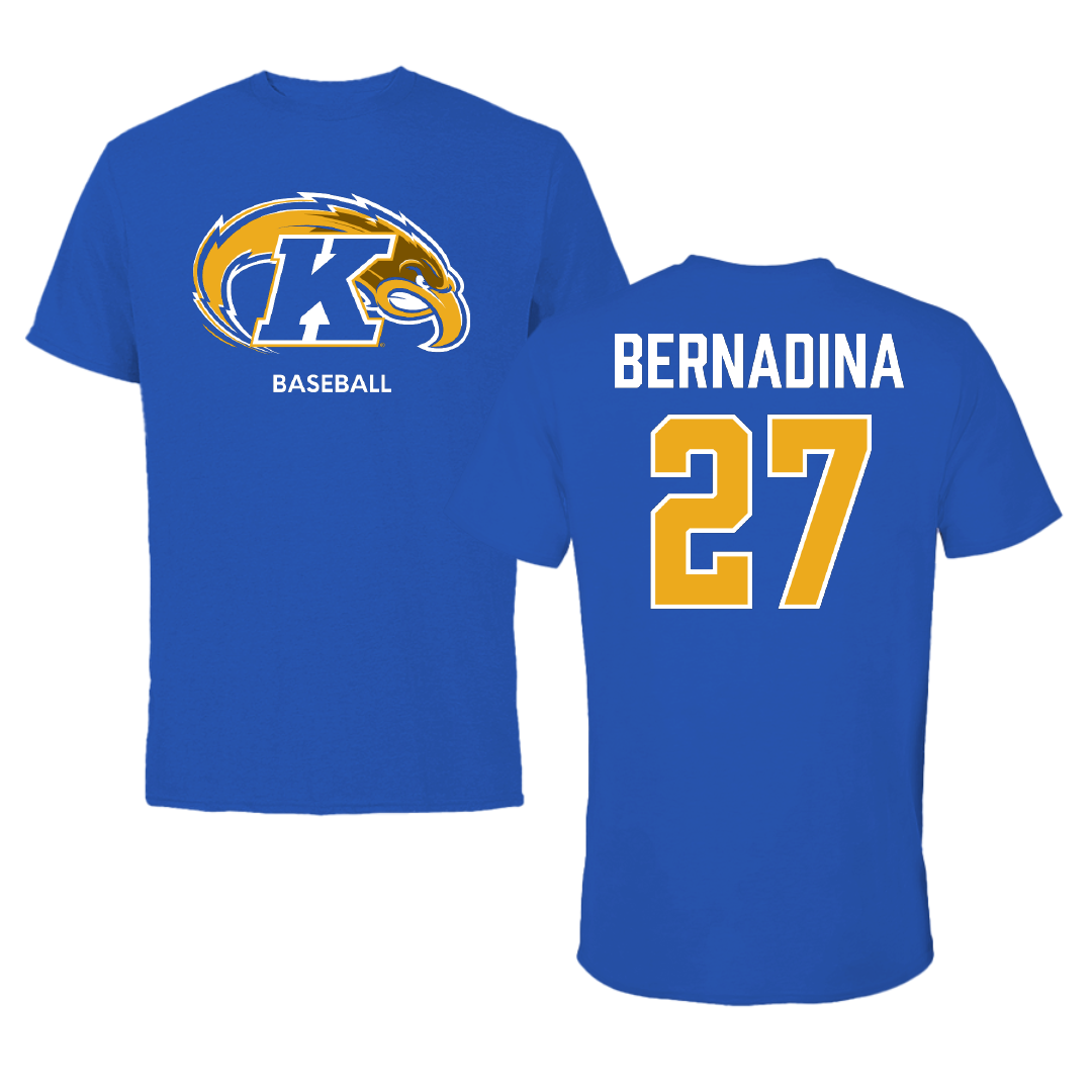 Kent State University Baseball Blue Tee - #27 Rocco Bernadina