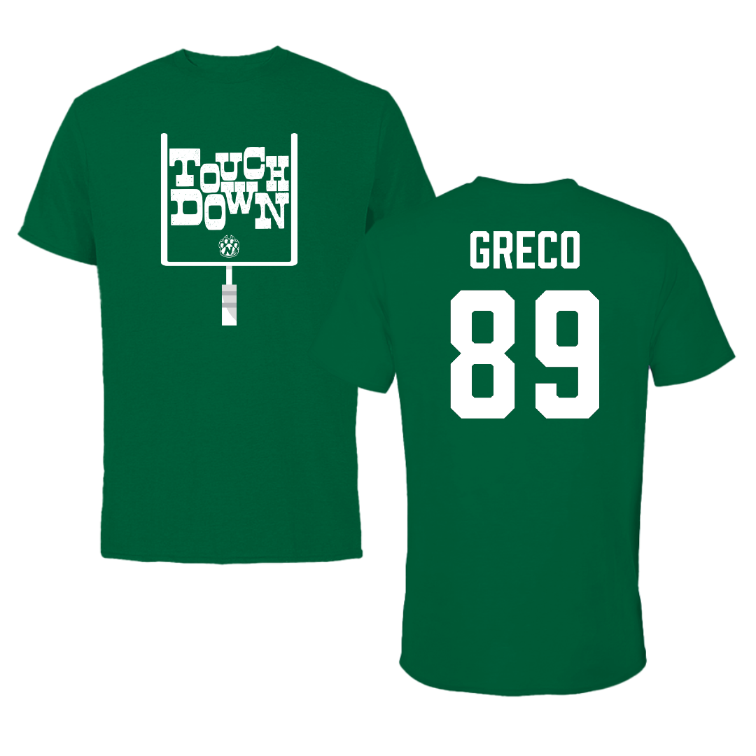 Northwest Missouri State University Football Green Touchdown Tee - #89 Anthony Greco