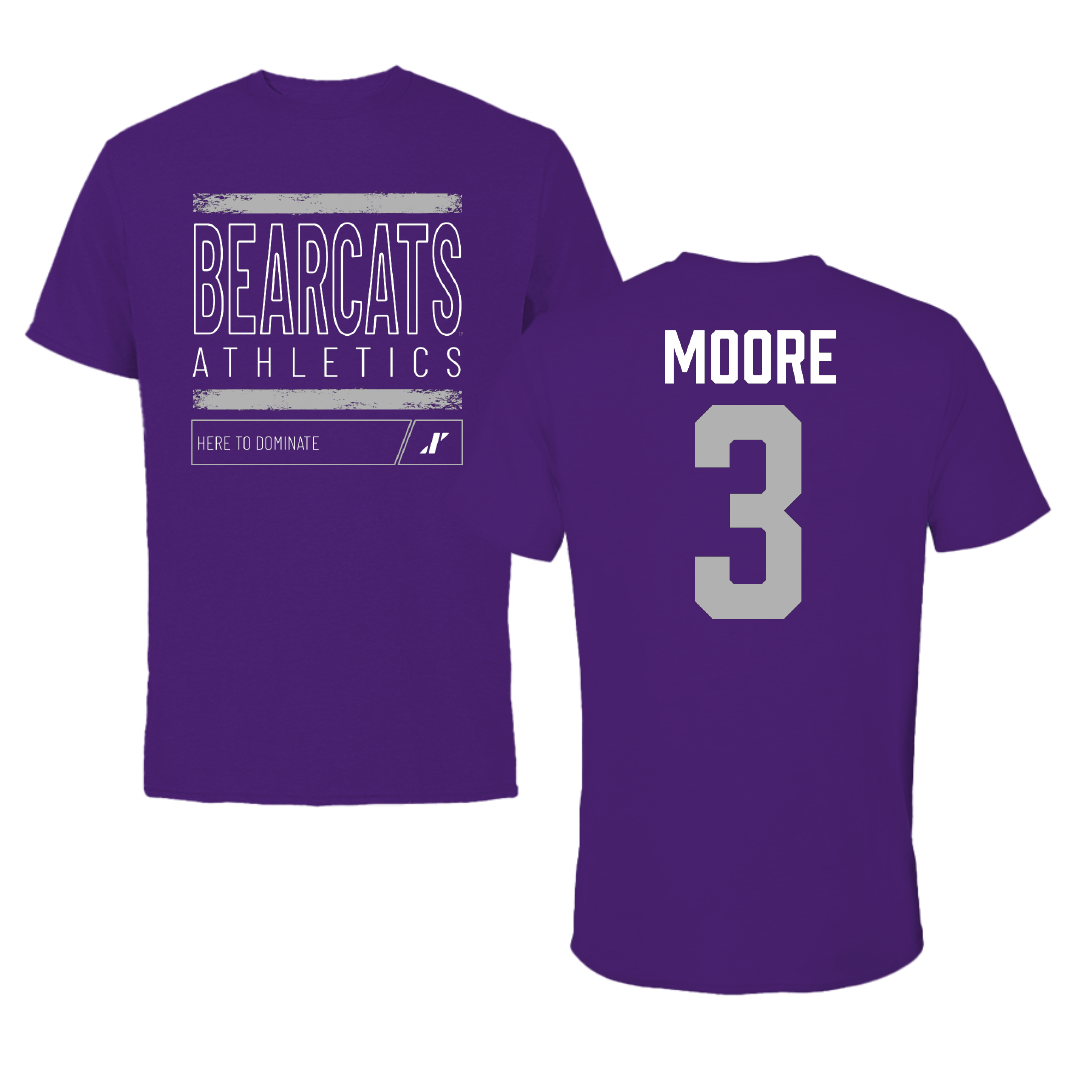 Southwest Baptist University Football Purple Dominate Performance Tee - #3 Chris Moore