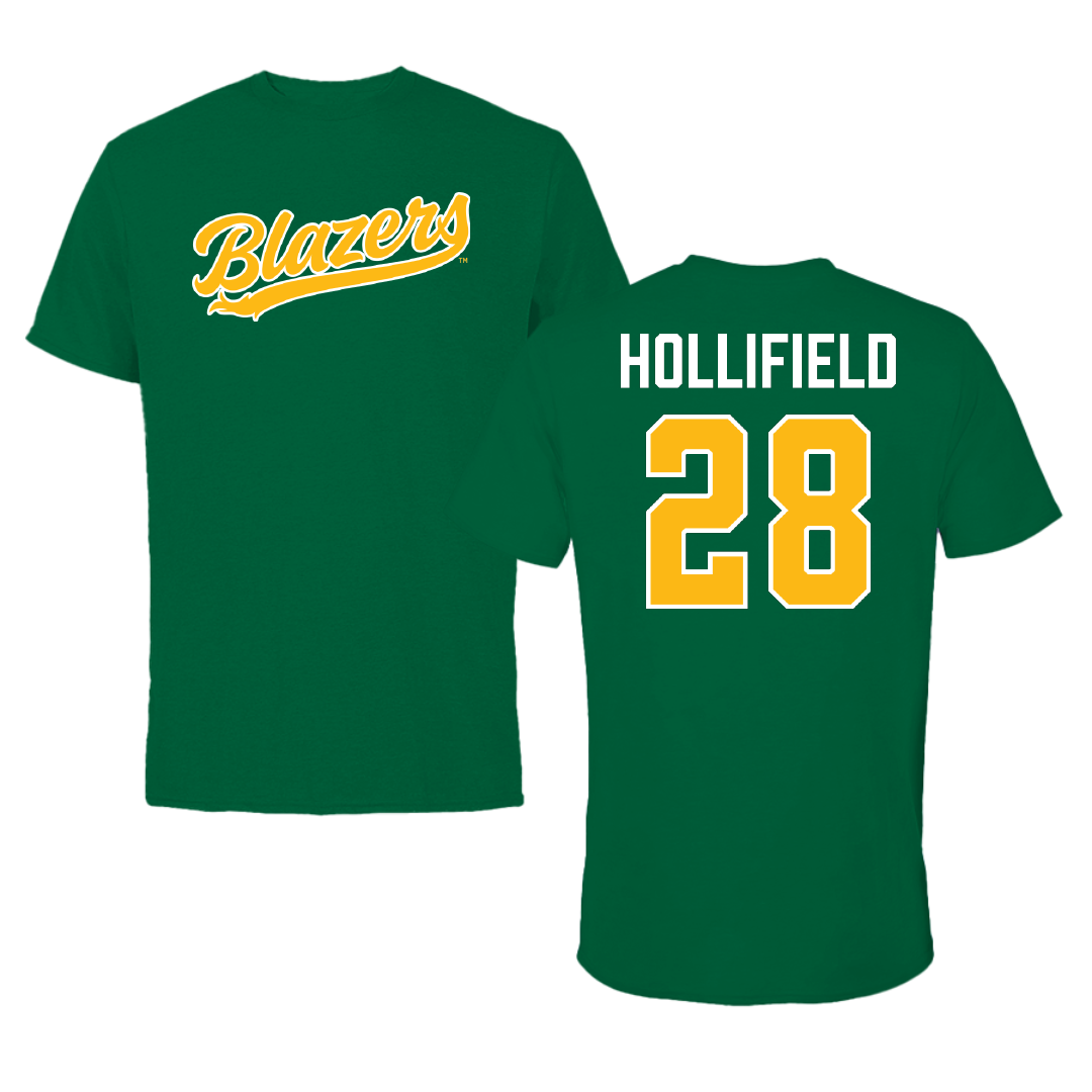 University of Alabama at Birmingham Baseball Green Tee - #28 Nicholas Hollifield