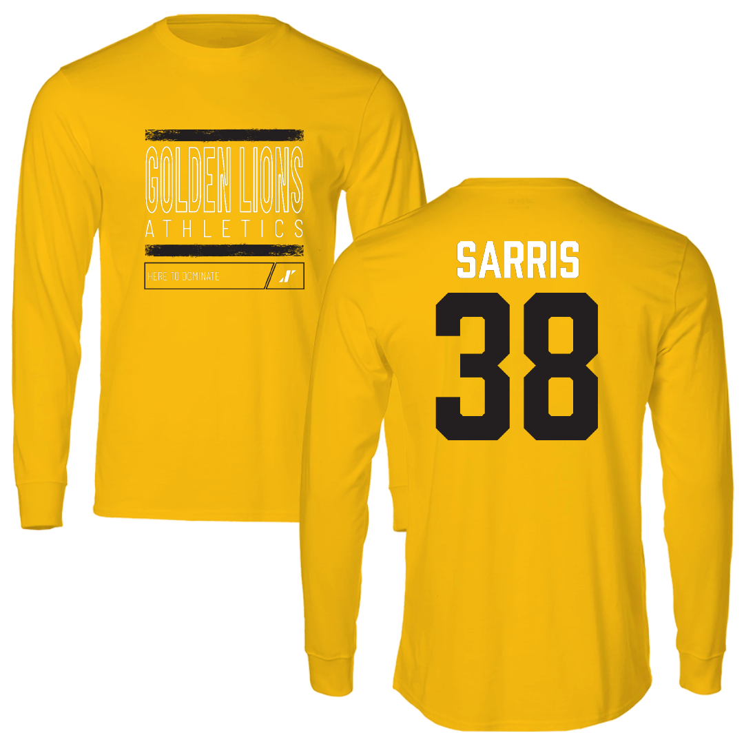 University of Arkansas-Pine Bluff Football Gold Dominate Long Sleeve - #38 Dean Sarris