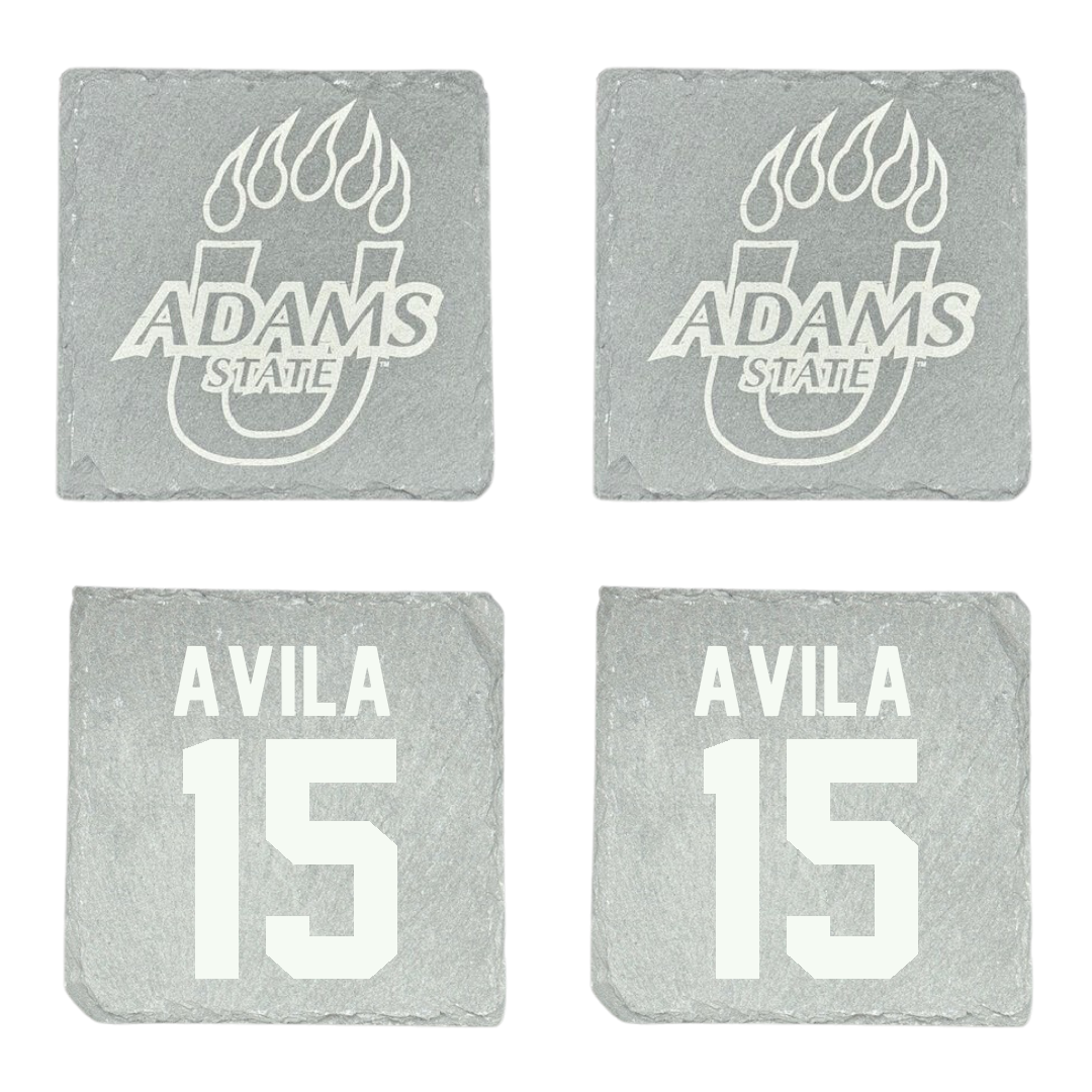 Adams State University Soccer Stone Coaster (4 Pack)  - #15 Angel Avila