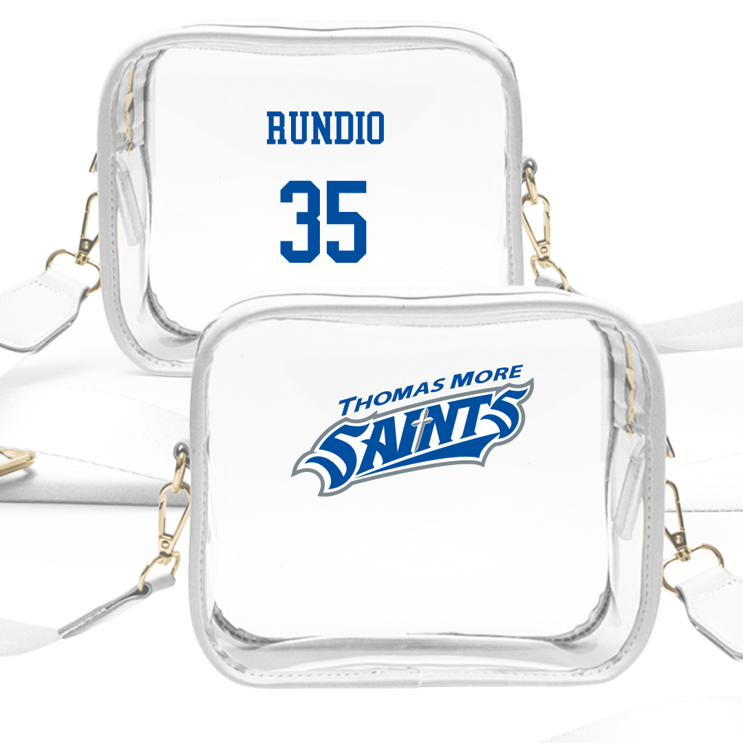 Thomas More University Football White Clear Stadium Bag - #35 Braxton Rundio