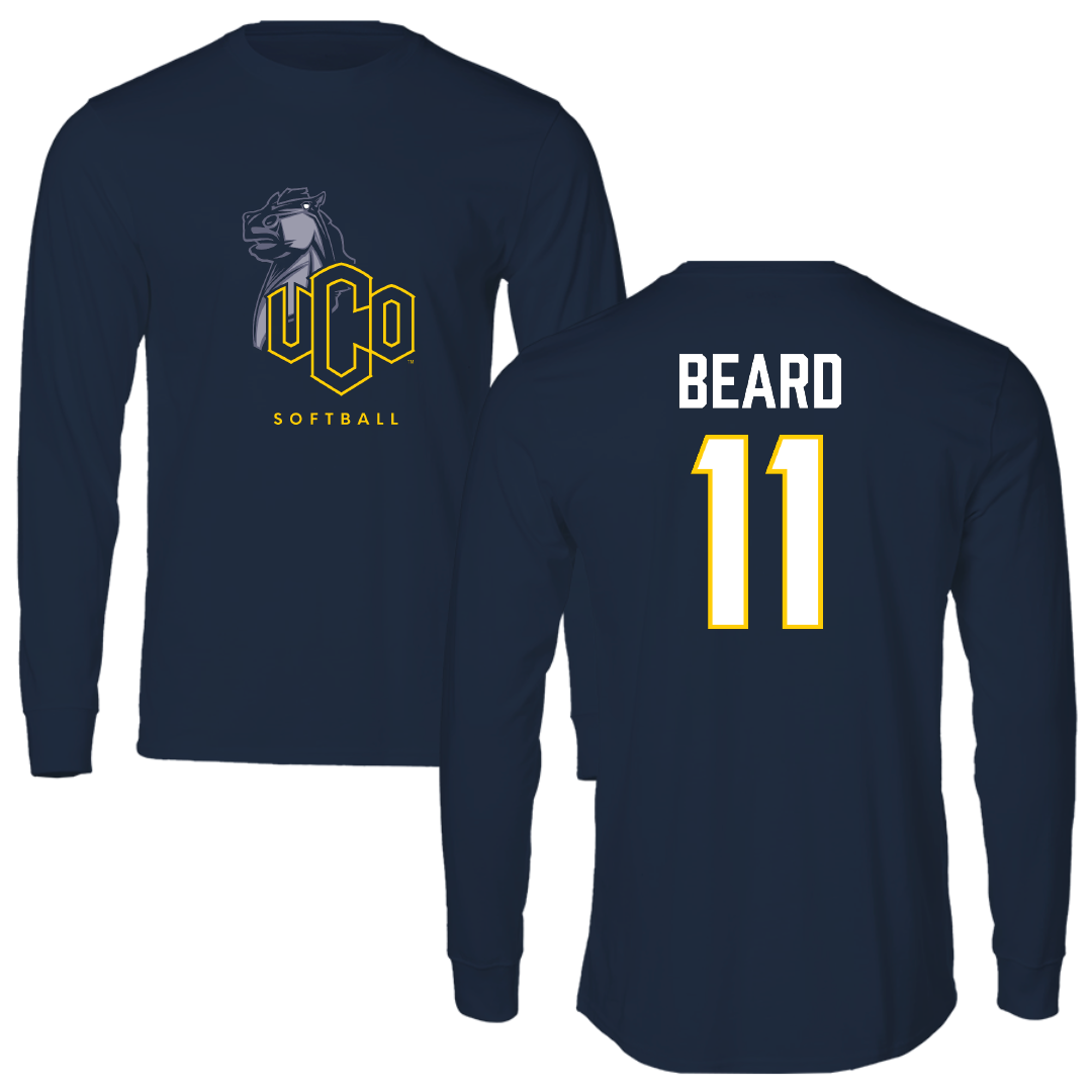 University of Central Oklahoma Softball Navy Block Long Sleeve - #11 Shelby Beard
