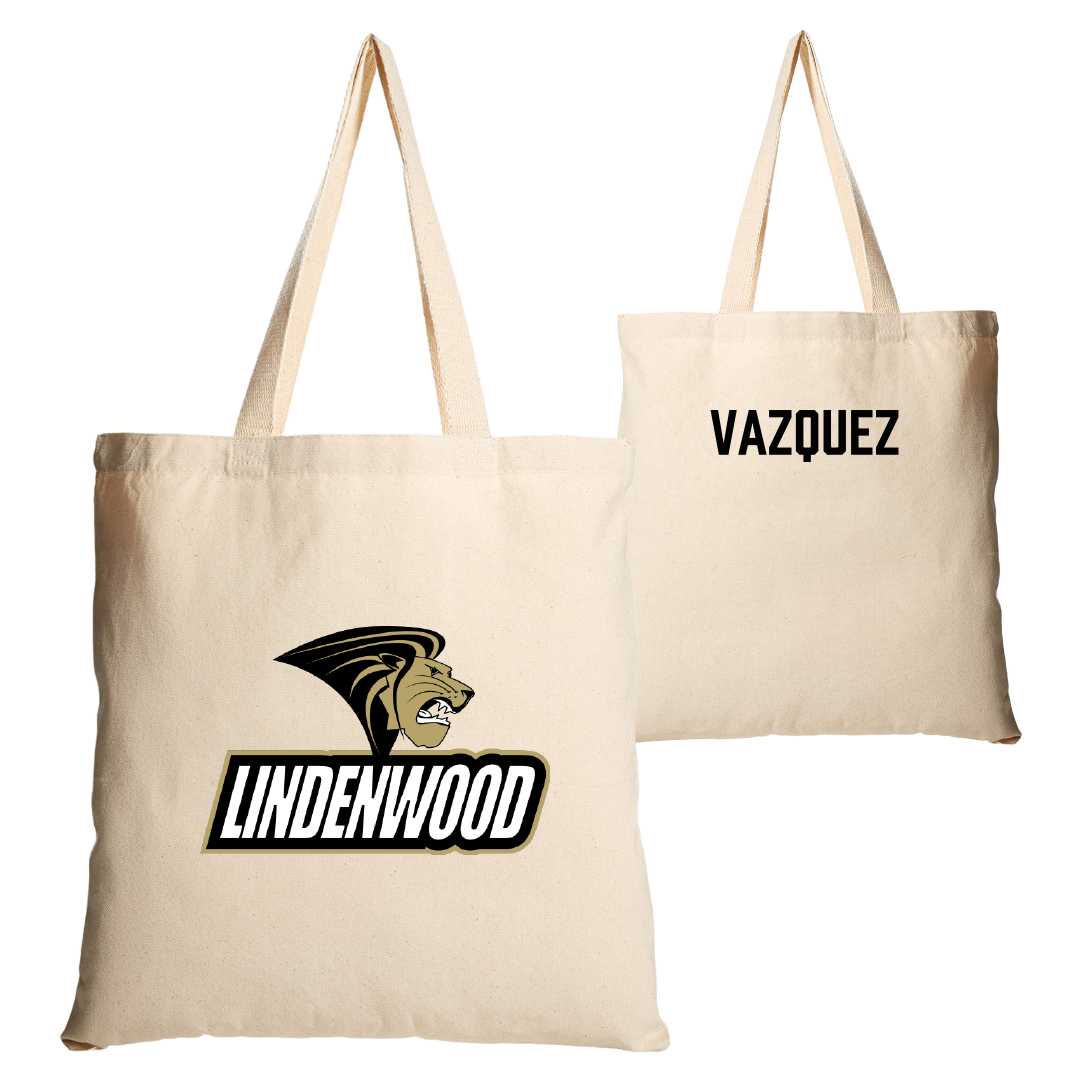 Lindenwood University Weightlifting Tan Canvas Tote Bag - Sharibel Vazquez